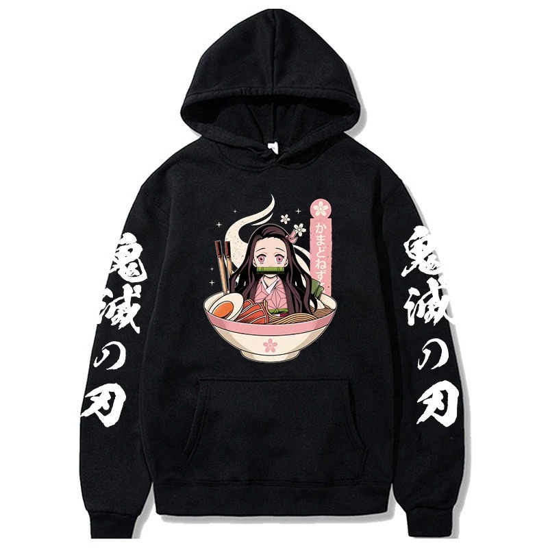 Kimetsu Không Yaiba Nam/Nữ Demon Slayer Khoác Harajuku Anime Nhật Bản Kawaii Áo Hoodie Kimetsu Hoạt Hình Áo Tanjiro Nezu