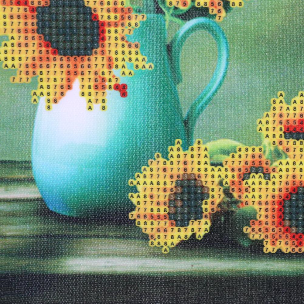 Tranh đính đá hình lọ hoa hướng dương tự hoàn thành | BigBuy360 - bigbuy360.vn