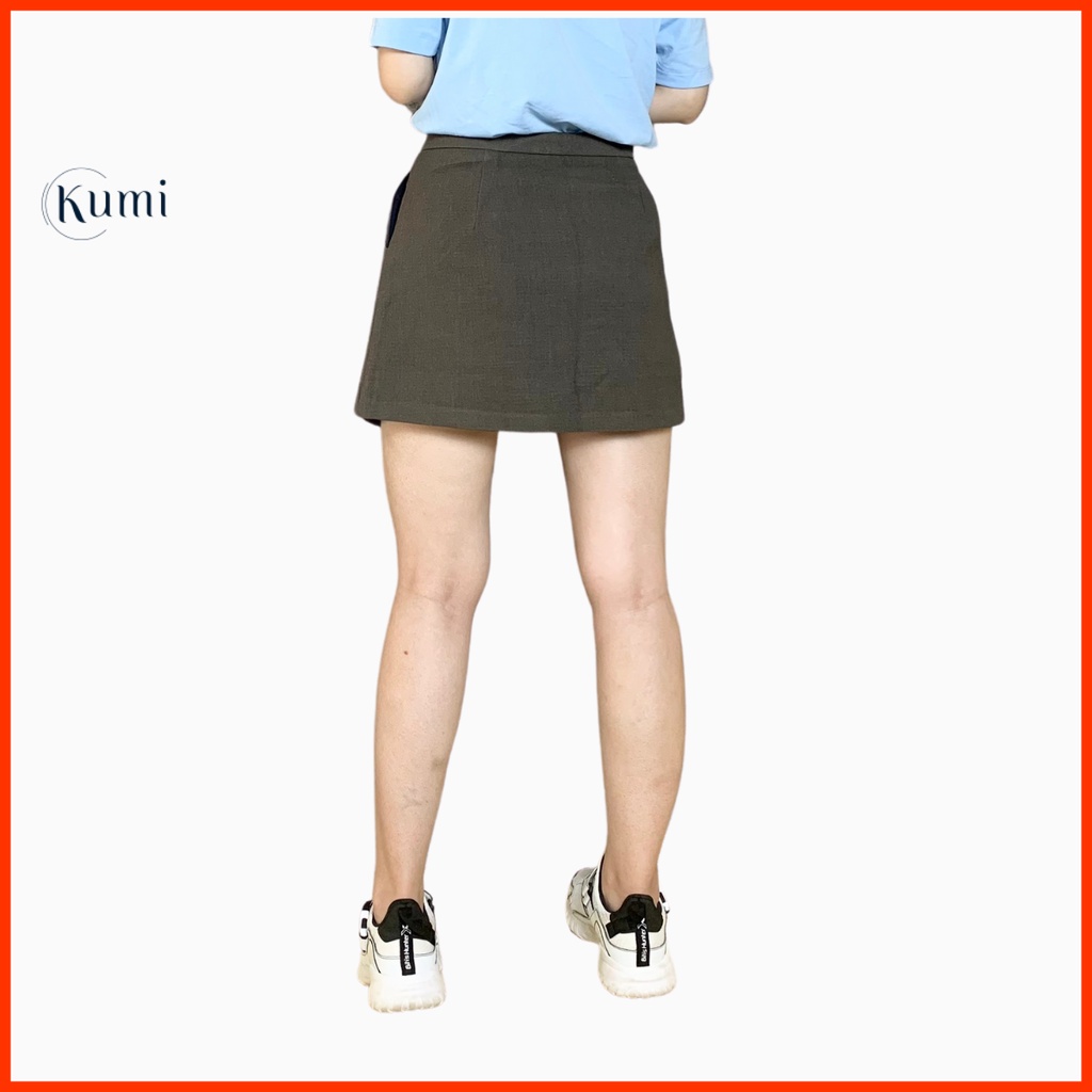 Chân váy Kaki cao cấp co giãn dáng chữ A năng động trẻ trung mặc tại Kumi Fashion | BigBuy360 - bigbuy360.vn