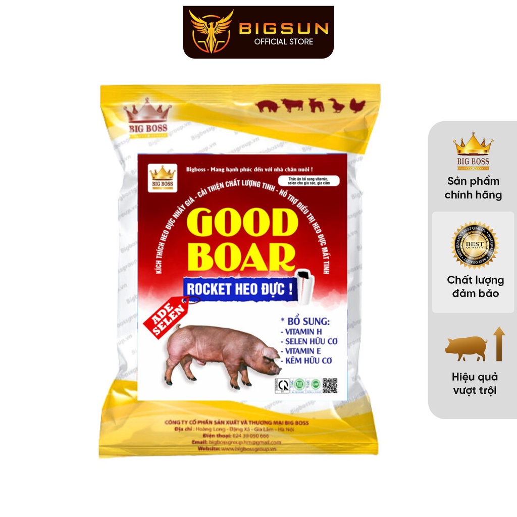 Rocket heo đực Good boar, cải thiện chất lượng tinh trùng và tăng khả năng đậu thai cao gói 1kg