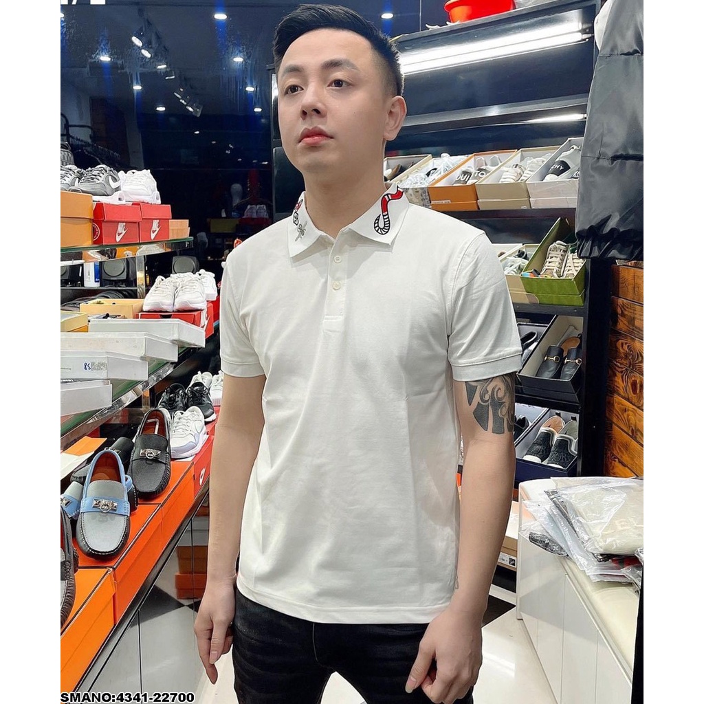 Áo Thun Polo GC họa tiết rắn - Polo cổ họa tiết rắn thêu