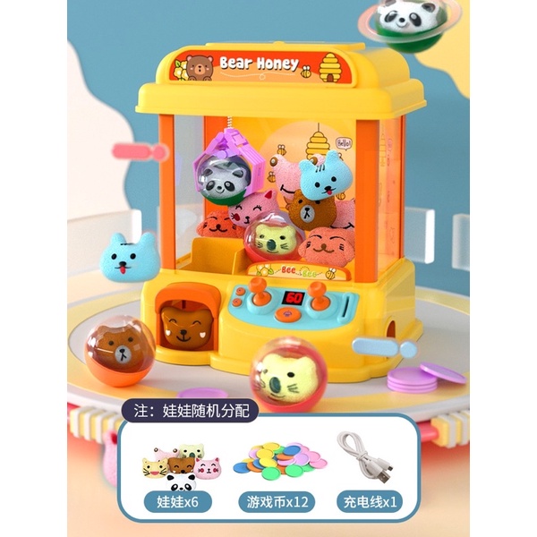 Máy gắp thú 2 gặt vàng, hồng đồ chơi cho bé