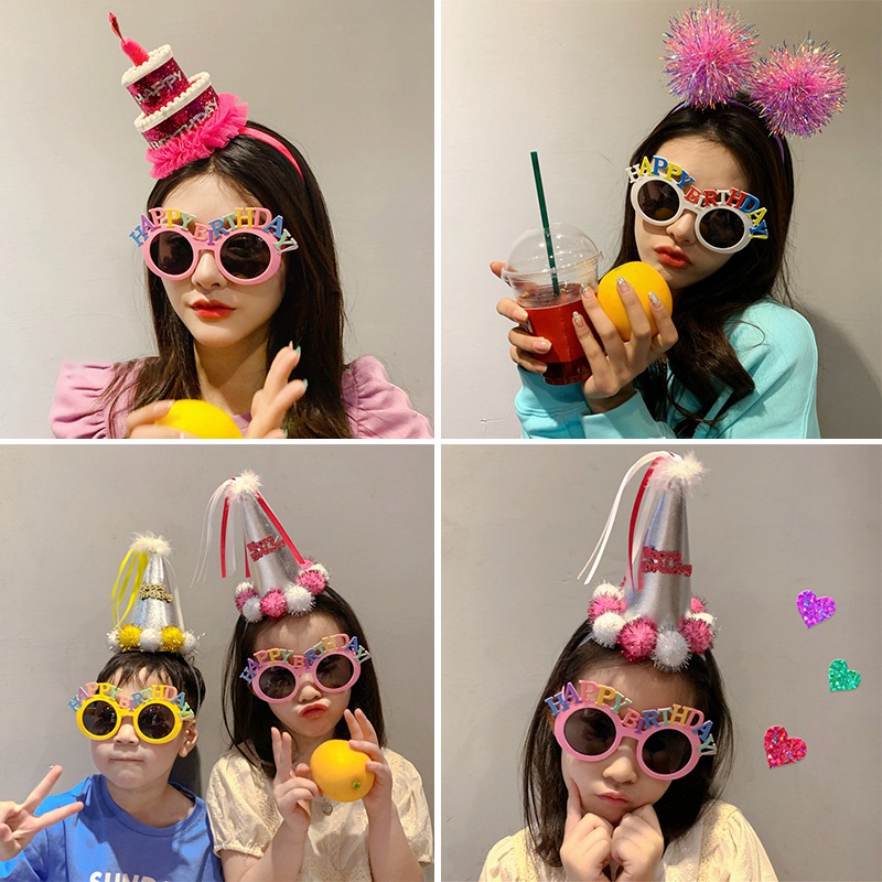 Mắt Kính Hình Bánh Kem Nhiều Màu Sắc Dùng Làm Đạo Cụ Chụp Ảnh