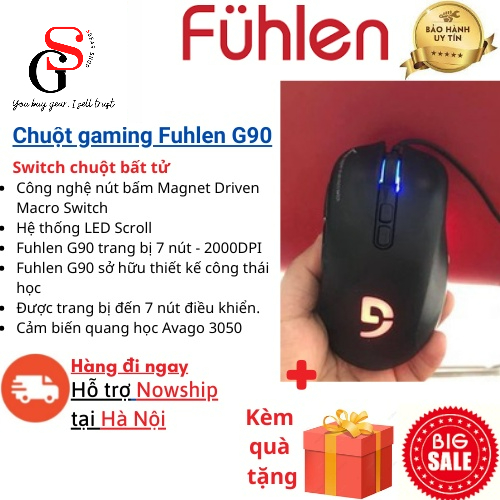 Chuột chơi game Chuột gaming có dây Chuột Fuhlen G19s_switch chuột bất tử_Cảm biến quang học Avago 3050