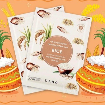 Mặt Nạ Đắp Mặt Tinh Chất Gạo cao cấp DABO I NEED (CHÍNH HÃNG) Bộ 10 Miếng  (khử dầu , sạch nhờn, giảm mụn ,trắng da)