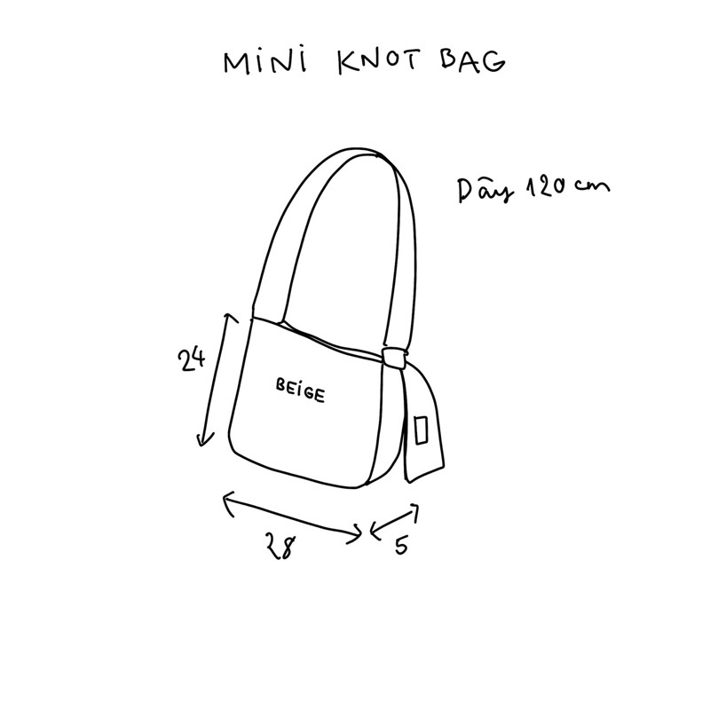 Túi Tote Đeo Chéo Canvas Buộc Dây “MINI Knot Messenger Bag”