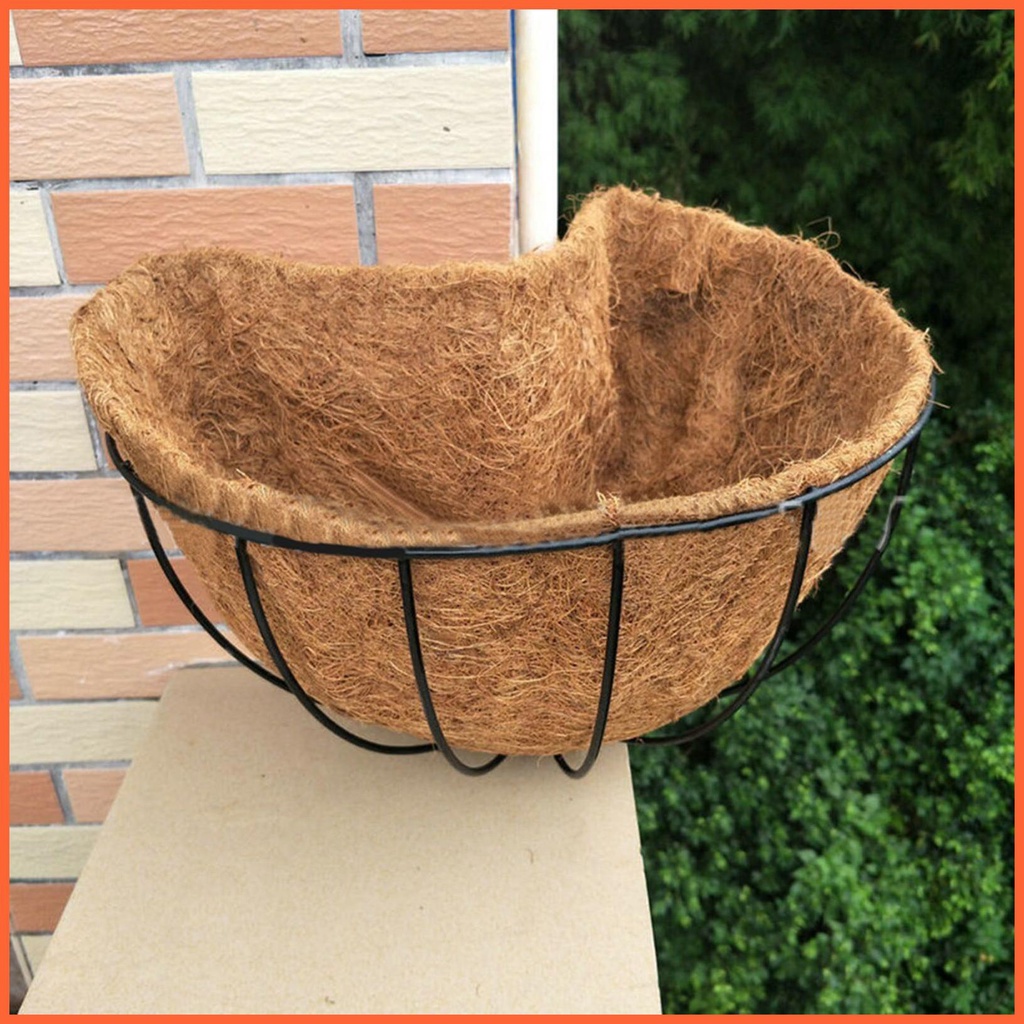 Giỏ Lót Chậu Cây Hình Tròn Bằng Sợi Lót Vải Cocut Treo Tường Trang Trí Sân Vườn