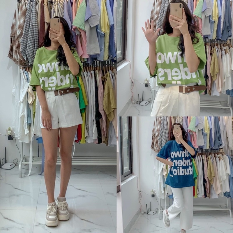 [Ảnh thật/Video]Áo phông OHwo to rộng Hàn Quốc Áo phông basic