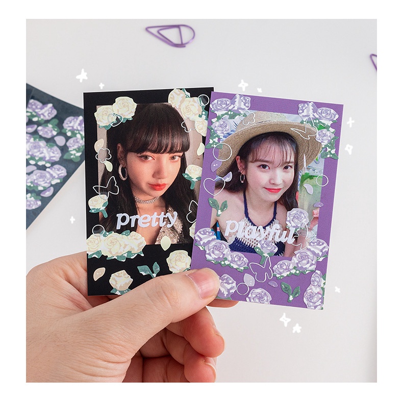 Miếng hình dán sticker hình hoa hồng laser DIY không thấm nước thời trang