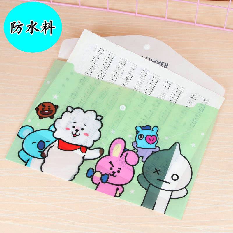 Bìa nhựa đựng hồ sơ khổ A4 in hình linh vật BT21 đáng yêu