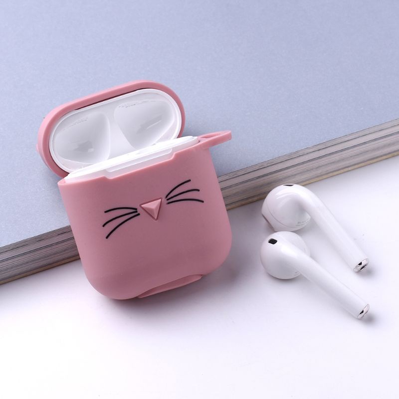 Vỏ Bảo Vệ Hộp Sạc Tai Nghe Không Dây Chống Bụi Chống Rơi Kèm Móc Cho Airpods
