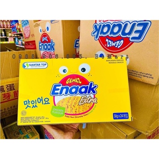 [ Thùng 24 Gói ] Snack Mì Tôm Enaak Ăn Liền Vị Gà