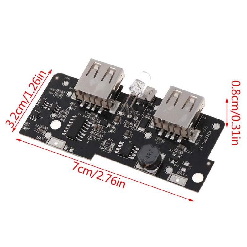 Bo Mạch Sạc Dự Phòng 5v 2a Usb Led Pcb