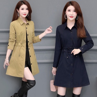 Áo khoác gió tay dài phối nút thời trang xuân thu cho nữ size xl-5xl