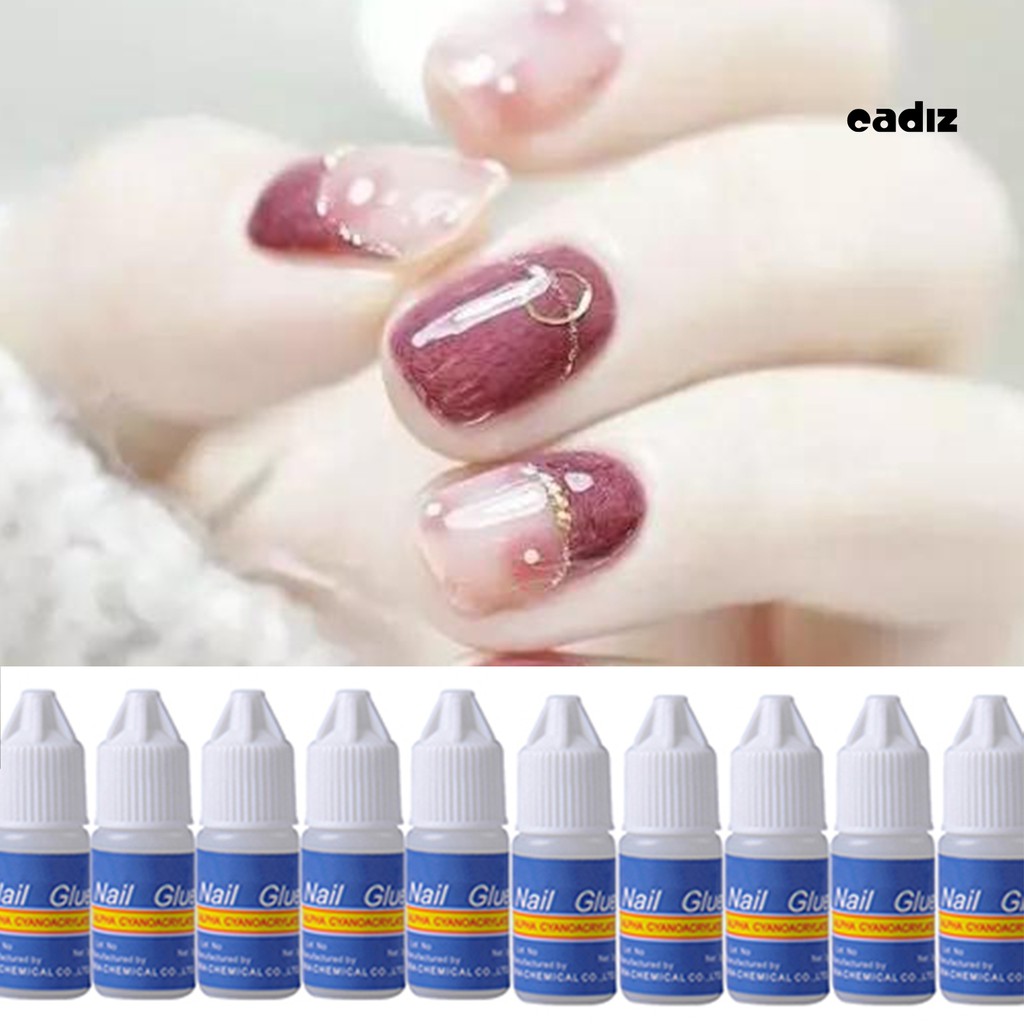 Bộ 10 lọ keo dán móng tay giả thiết kế tiện dụng chất lượng cao