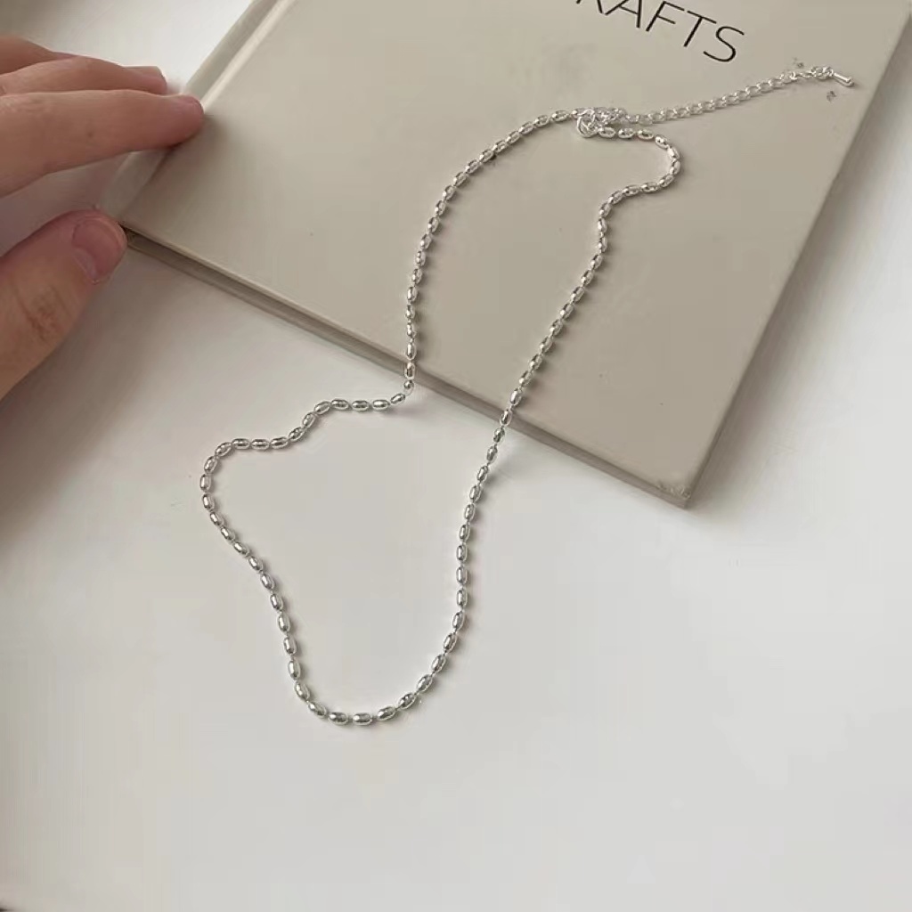 Vòng Cổ choker Xỏ Hạt Màu Bạc Xiaomi Thời Trang Sang Trọng Cho Nữ
