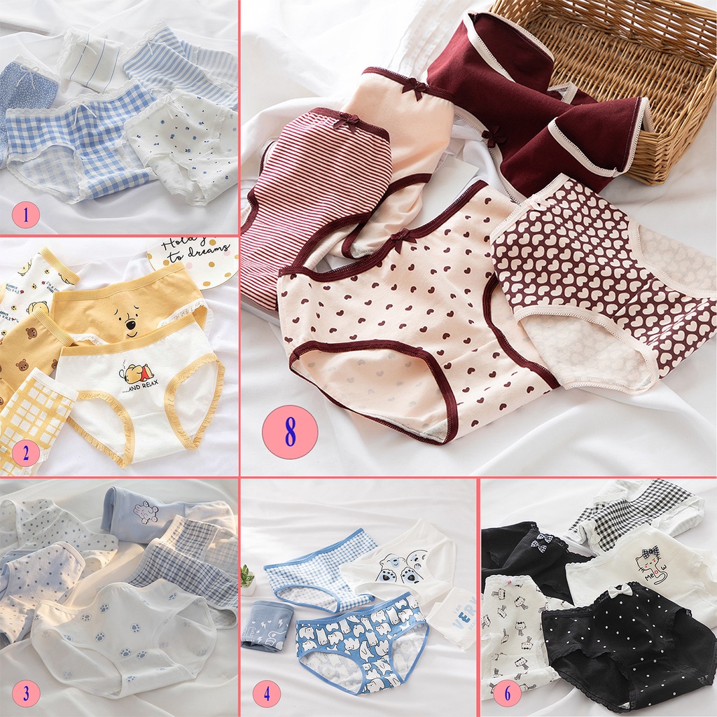 Set 5 quần lót nữ cotton hoạ tiết siêu đẹp - quần lót cao cấp, đồ lót gợi cảm D38