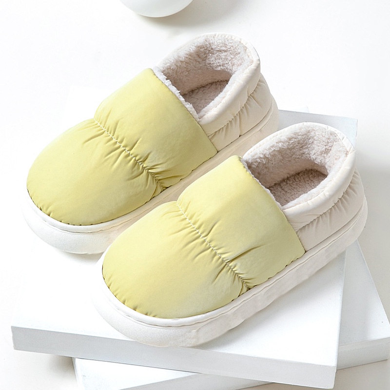 CHZK Mùa thu và mùa đông trong nhà dày ấm bông dép, không thấm nước và không trượt vài dép, phụ nữ mới dép