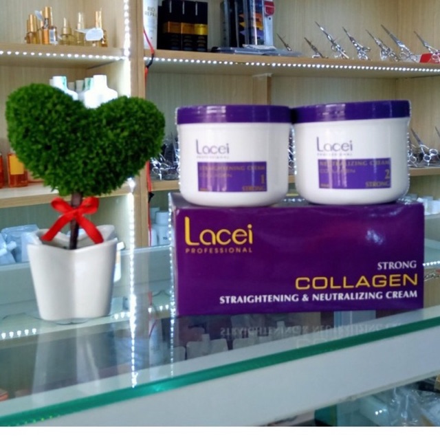 **DUỖI TÓC THẲNG KHÔNG CẦN KẸP NHIỆT** THUỐC DUỖI PHỤC HỒI TÓC BÓNG MƯỢT COLLAGEN LACEI 200ml x 2 | BigBuy360 - bigbuy360.vn