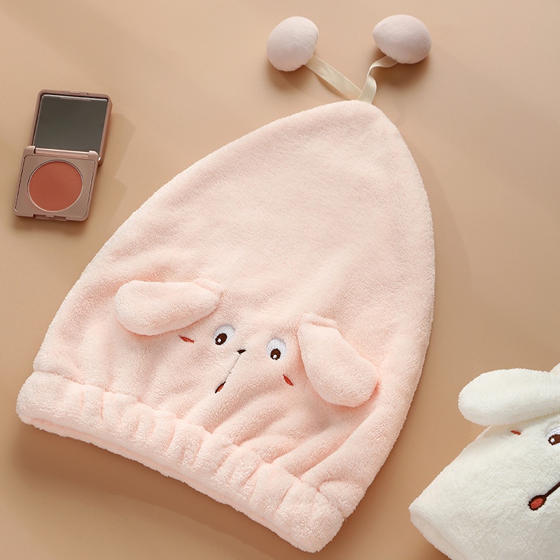 Khăn ủ tóc, mũ trùm đầu dễ thương - Khăn quấn ủ tóc siêu thấm cotton siêu mềm