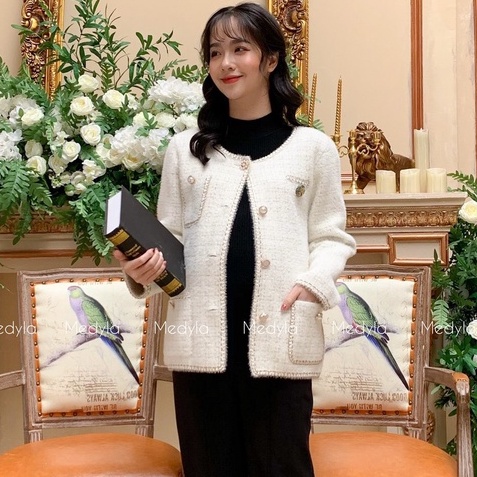 Áo khoác len lông mịn cao cấp - Áo Khoác Nữ Cardigan dáng ngắn hàng cao cấp thiết kế Medyla quà tặng tết thầy cô AKL003 | BigBuy360 - bigbuy360.vn
