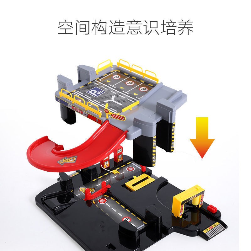 Mạng người nổi tiếng nhiều tầng nhà để xe nhỏ theo dõi lắp ráp ô tô xây dựng thang máy tự động câu đố quà tặng ngà