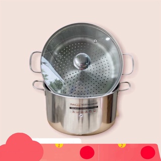 Nồi xửng hấp Fata Cook inox,hấp bánh bao,gà,cá,xôi đường kính 28cm sử dụng mọi loại bếp lakien1226