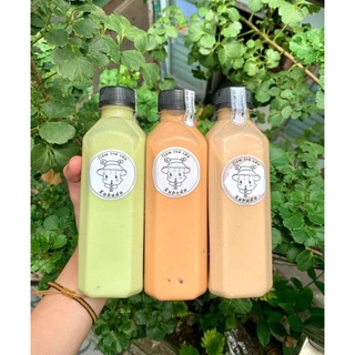 Combo 100 chai nhựa vuông 330ml Nắp Đen/Trắng- Sản Phẩm Đã Kèm Nắp