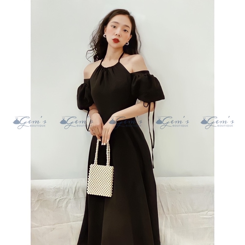 VÁY / ĐẦM CỔ YẾM TAY BỒNG TRỄ VAI D02