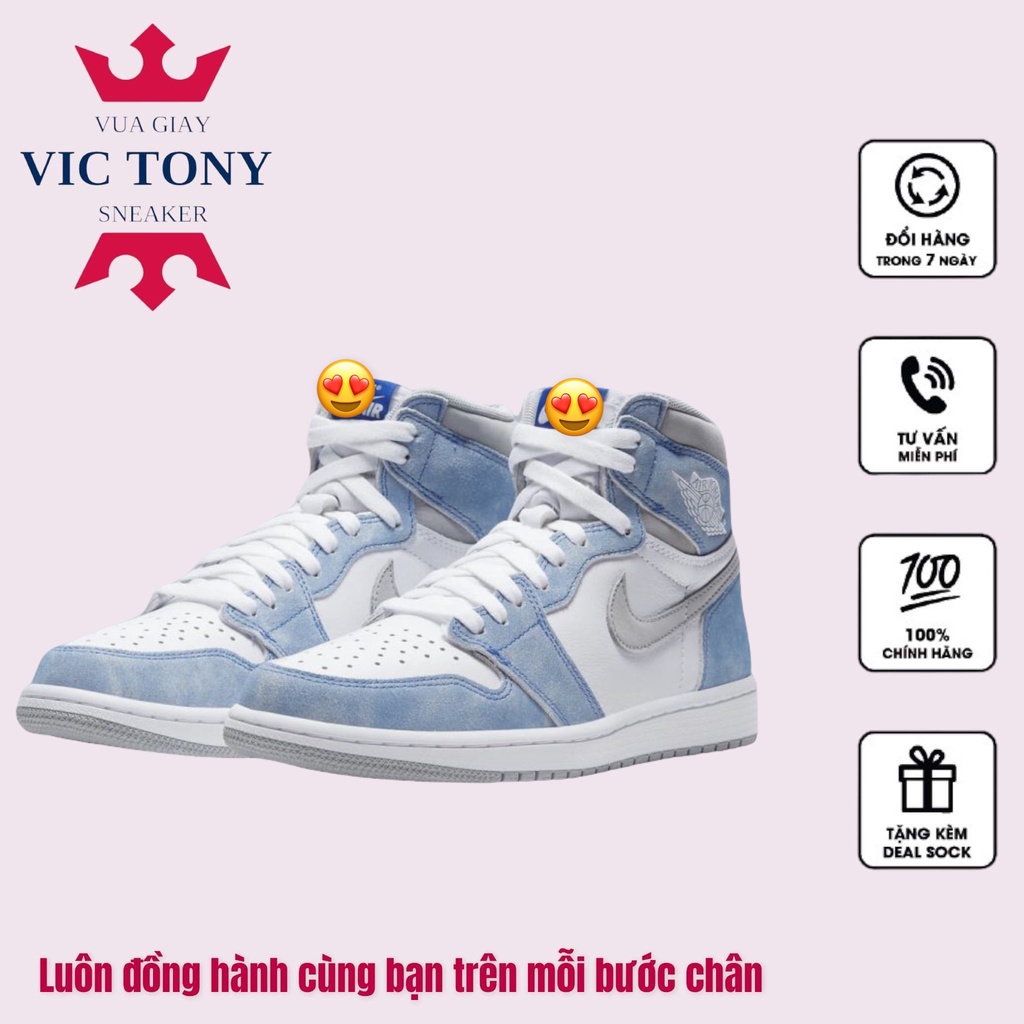 Giày Jordan 1 cao cổ hyper royal xanh nỉ, Giày JD1 xanh nỉ cổ cao siêu hot 2021 Full Box Bill | BigBuy360 - bigbuy360.vn