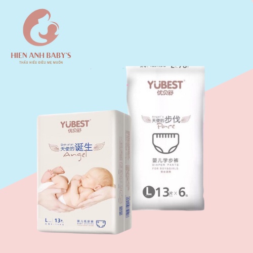 Bỉm Yubest Natural / Angel / Gold quần / dán Nội Địa Trung Quốc S132/M108/L96/XL84/XXXL72