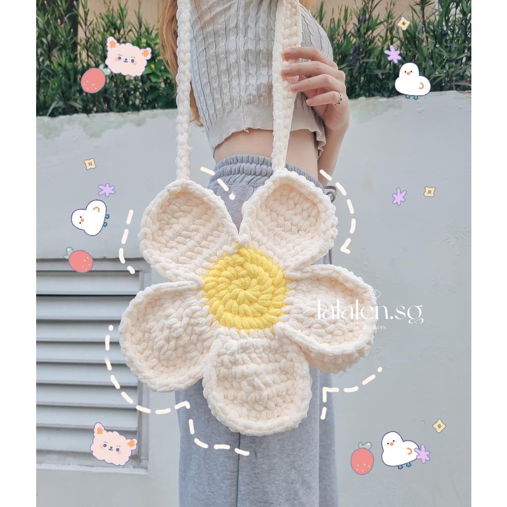 Túi Len Hoa Cúc Handmade - Flower Blooming Bag - Nhận mix theo yêu cầu/Đơn cần gấp