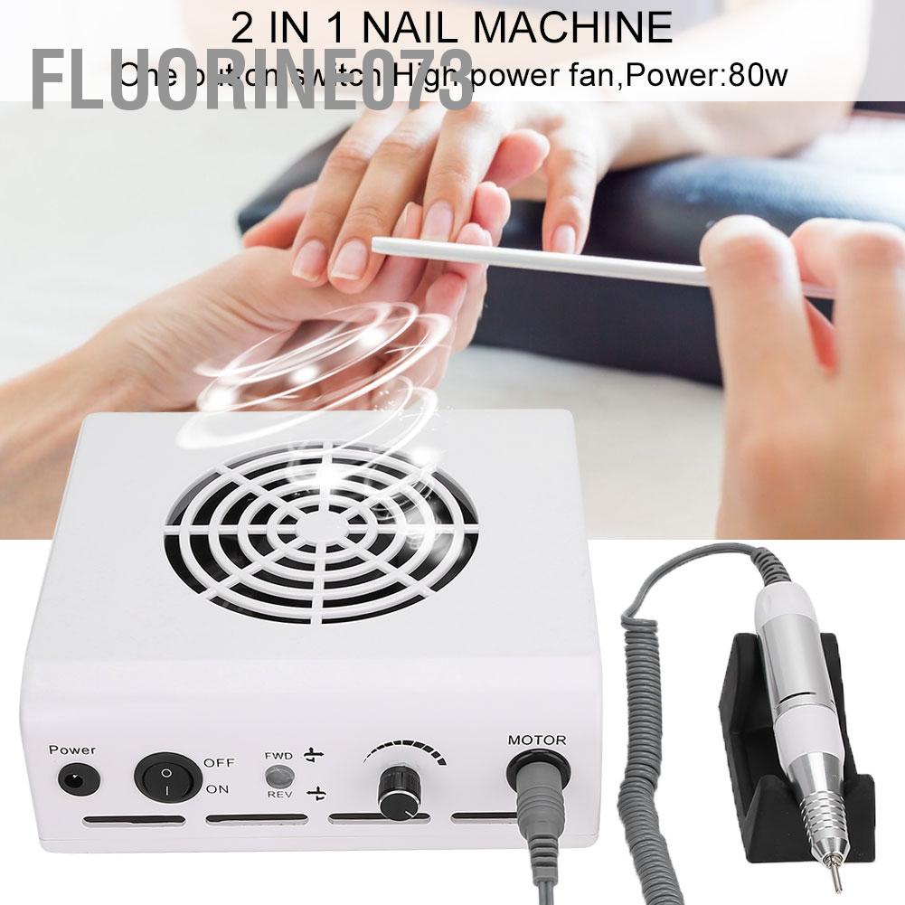 [Hàng Sẵn] Máy đánh bóng khoan móng 80W 2 trong 1 hút bụi làm Công cụ【Fluorine073】