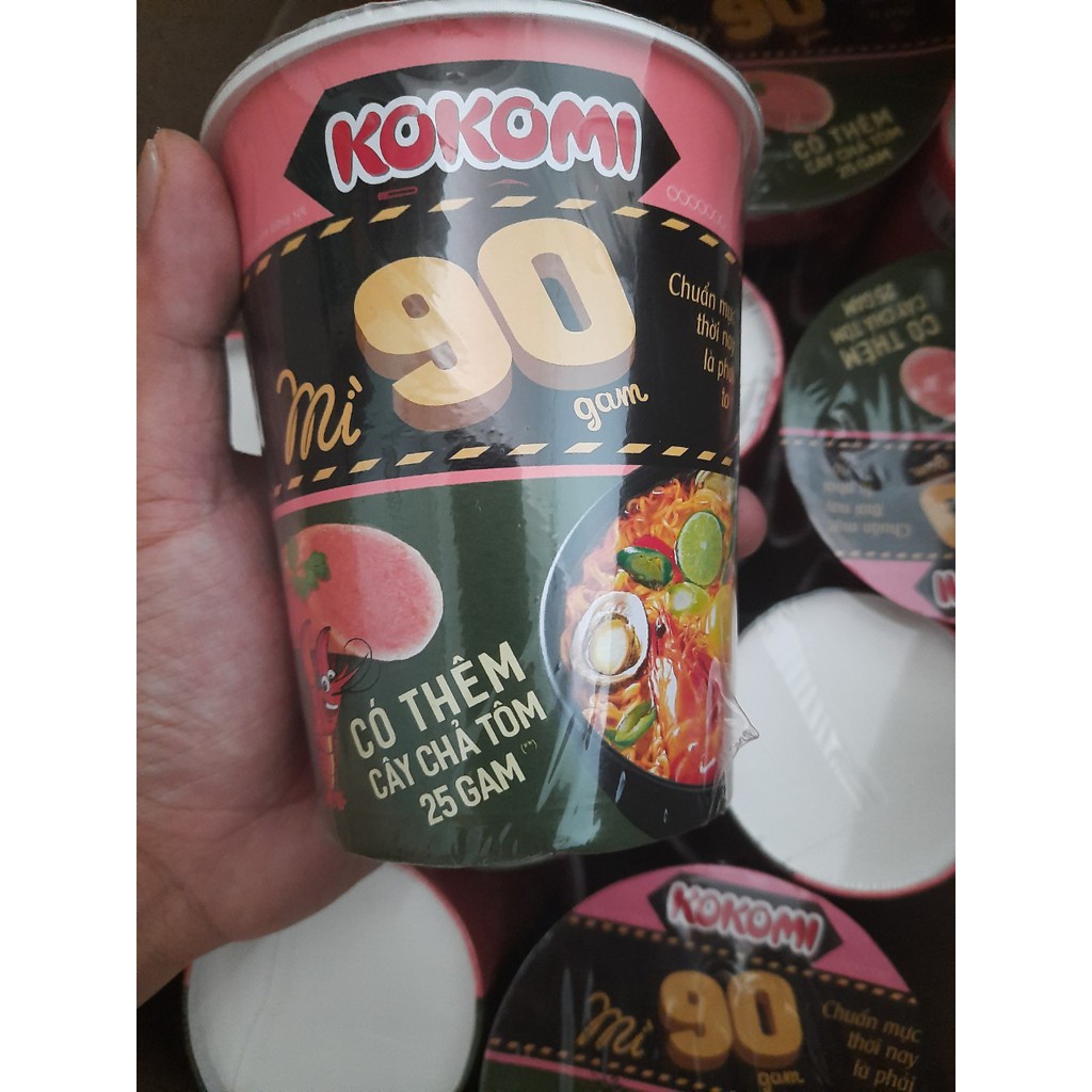 Thùng 24 ly mì Kokomi đại vị tôm chua cay 90g/ly kèm thêm cây chả tôm 25gr