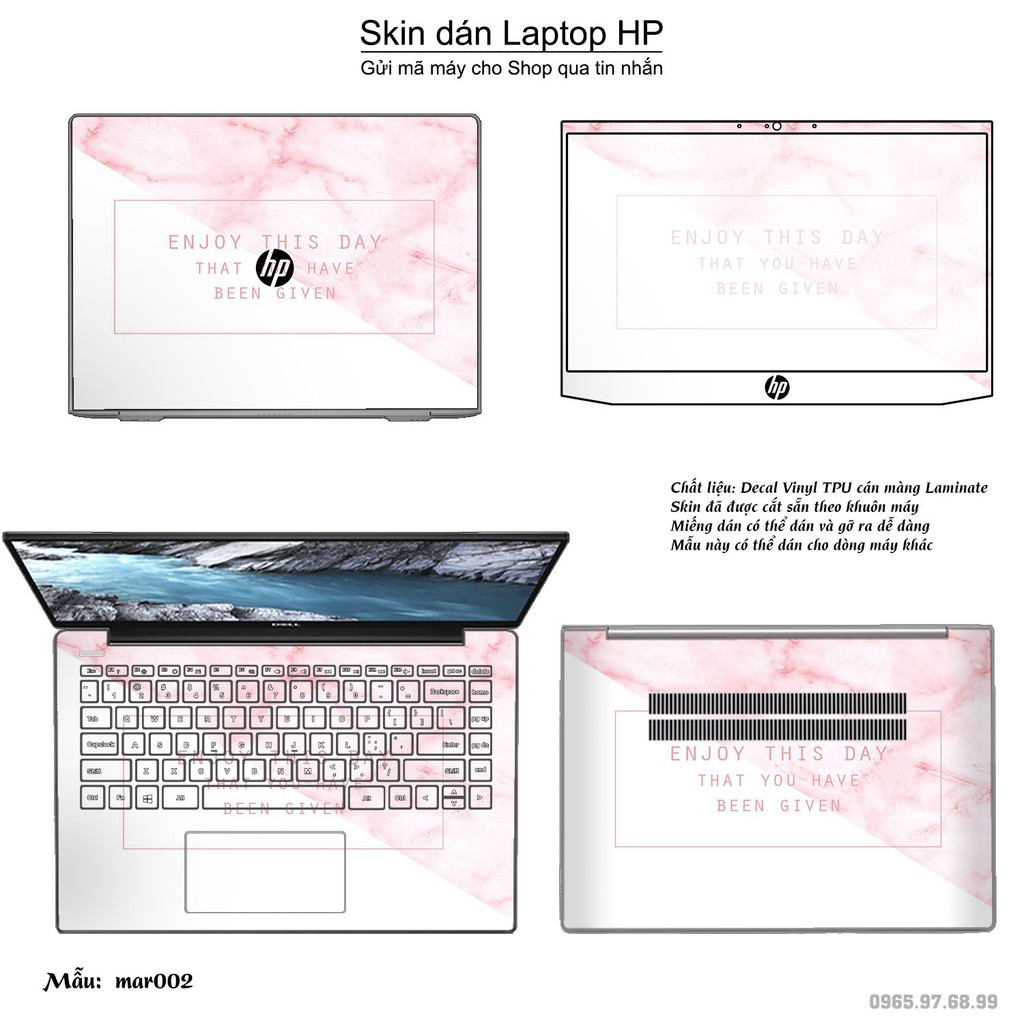 Skin dán Laptop HP in hình vân Marble (inbox mã máy cho Shop)