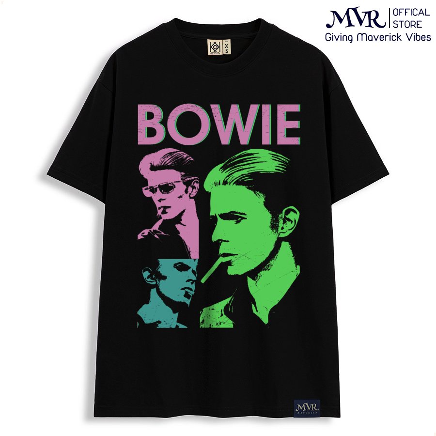 Áo thun cổ tròn Unisex cotton thoáng mát thần tượng bowie MVR KK4034