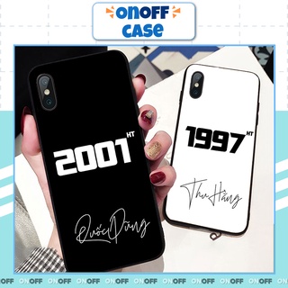 Ốp Lưng Điện Thoại Iphone Năm Sinh Và Chữ Ký Mặt Sau Kính Cường Lực Chống Trầy Xước, Chống Sock