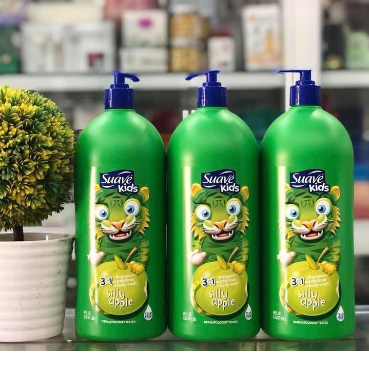 Sữa Tắm Gội Xả Cho Trẻ Em SUAVE KIDS 3in1 Chai Lớn 1.18L
