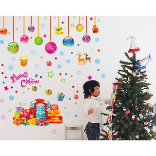 Decal trang trí noel sắc màu giáng sinh