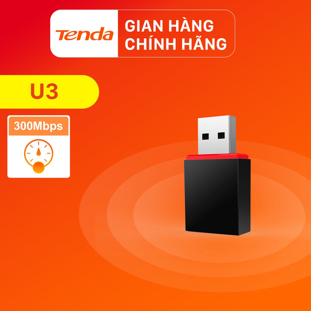 Tenda USB kết nối Wifi U3 tốc độ 300Mbps - Hãng phân phối chính thức