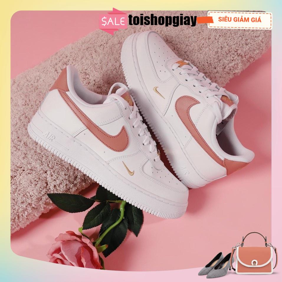 Giày thể thao af1 vệt hồng Wmns Air Force 1 07 Essential White Rust Pink nữ cực chất 2022 full box
