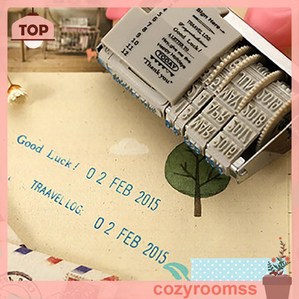 COZYR Vintage DIY Date Wheel Stamp Scrapbooking Album Craft Decor Rolling Stamp