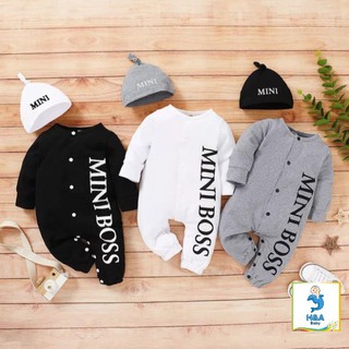 [FREESHIP] Bộ Body Dài Tay Thu Đông Kèm Mũ Cho Bé Trai Bé Gái Mini Boss