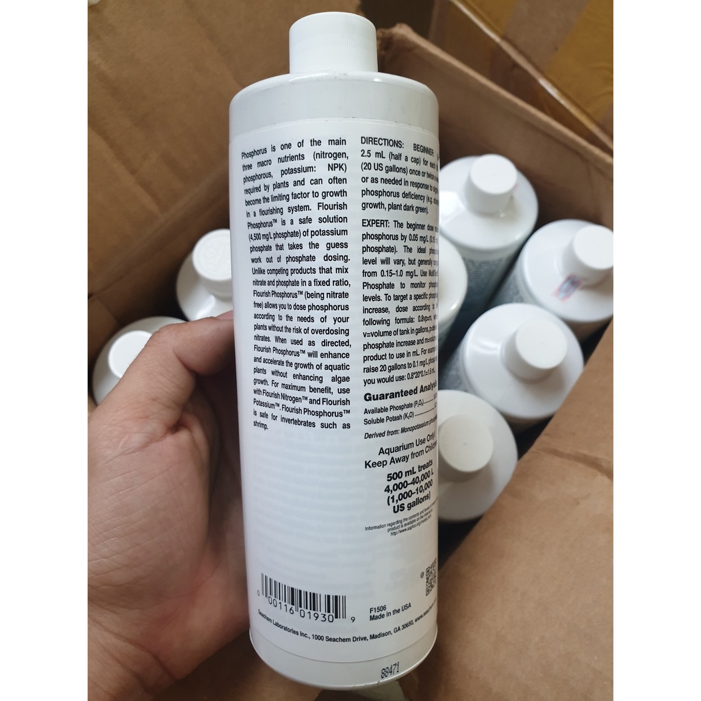[TEM SICAVI] Seachem Flourish Phosphorus 500ml - Phân Nước Bổ Sung Phosphate (P) Cho Cây Thủy Sinh