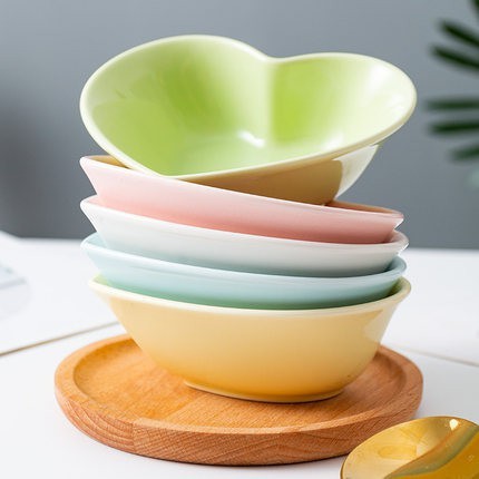 Bát sứ ăn dặm hình trái tim love 150ml - Nhiều màu