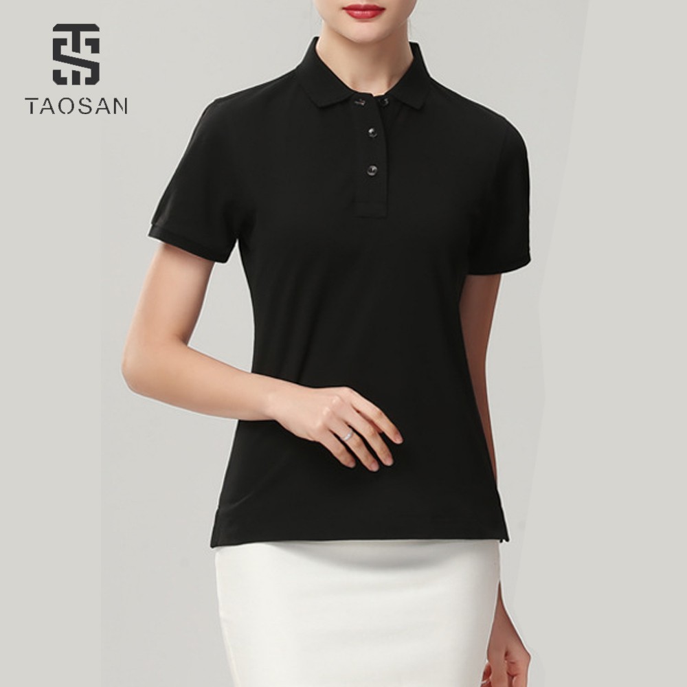 Áo Polo Nữ chất cotton thoáng mát trơn basic Phông có cổ bẻ Taosan