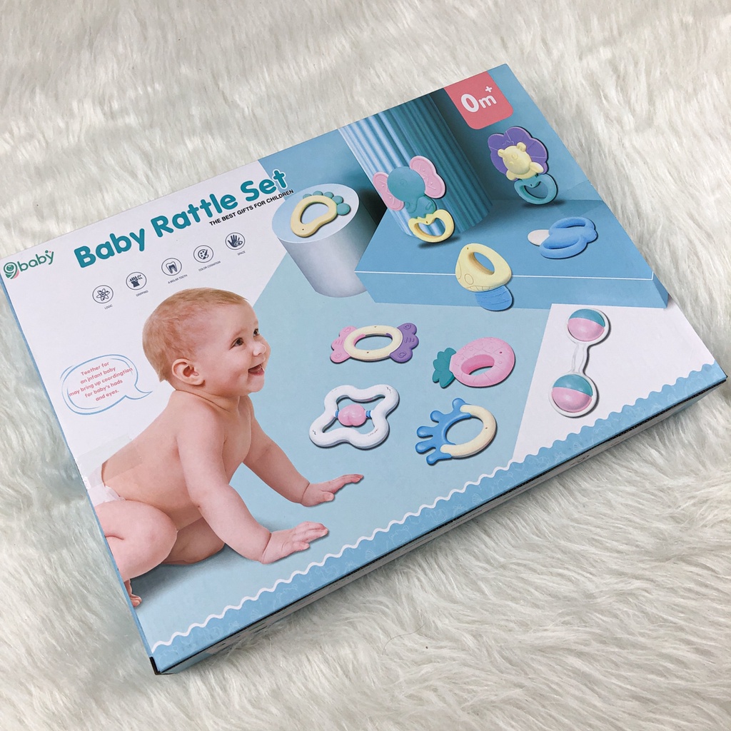 Bộ xúc xắc gặm nướu cao cấp nhiều chi tiết cho bé 9BABY chính hãng