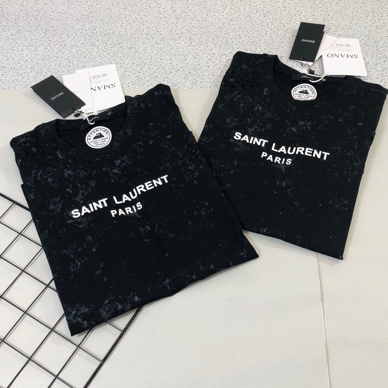 Áo Thun Nam, Áo Phông Nam Cổ Tròn T-Shirt Saint Laurent Rách Loang👉 Vải UMI Mềm mại Siêu Mát,Form Regular Siêu Thoải Mái