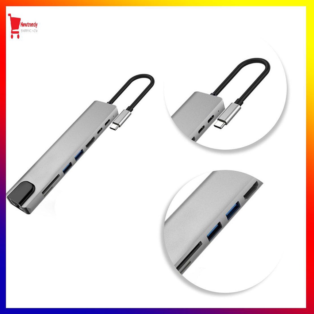 Trạm Sạc Usb Type-C Sang Usb3.0X2 + 0605 Pdx2 + 100m Lan