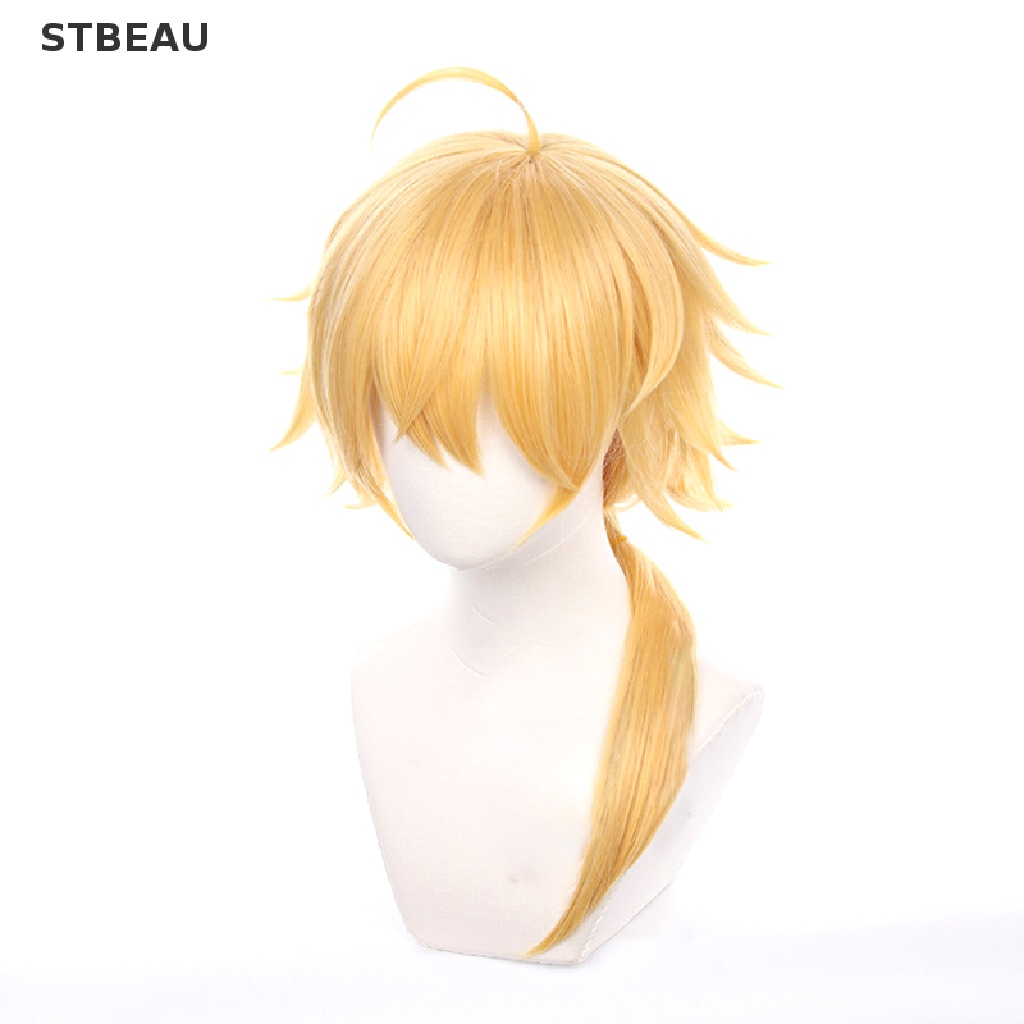 [cxSTBEAU] Genshin Impact Tohma Wig Cosplay Synthetic Short Straight Ponytail Thoma Hair  MME